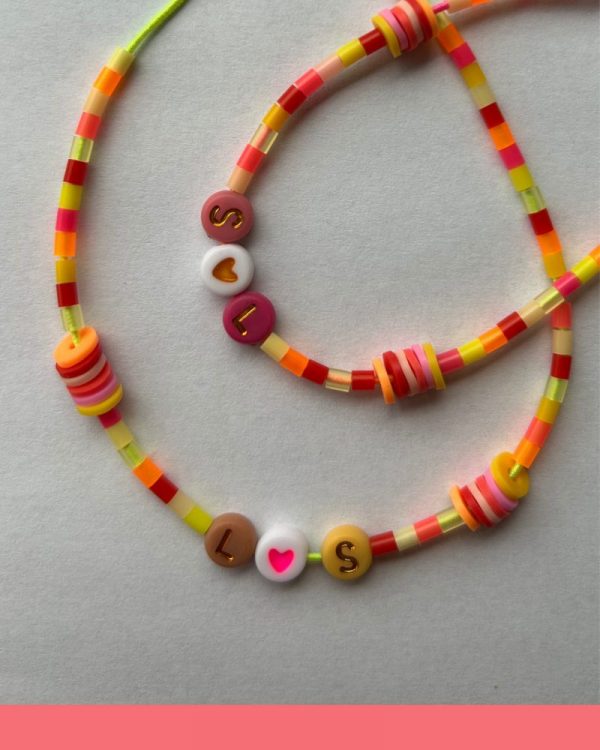Armband INITIALEN rosa